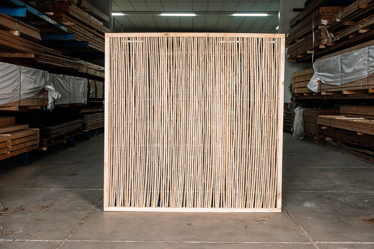 Bamboe Schutting Naturel | Houten Frame | 180x180 cm