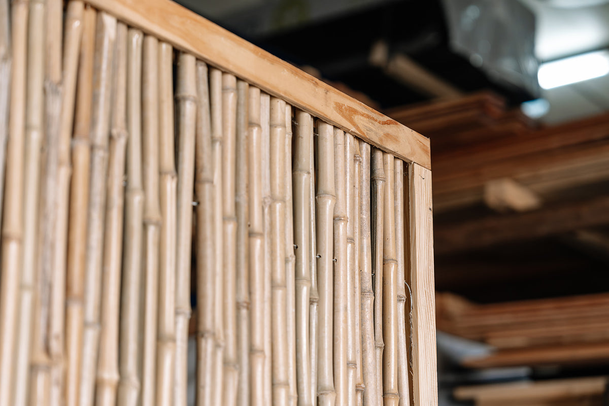 Bamboe Schutting Naturel | Houten Frame | 180x180 cm