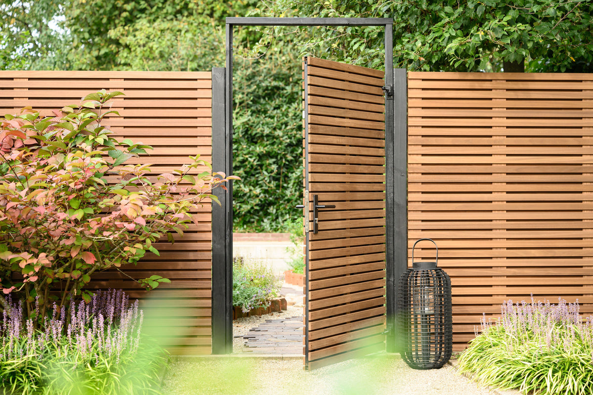 Thermowood Ayous Tuindeur | 100x180 cm | Horizontaal