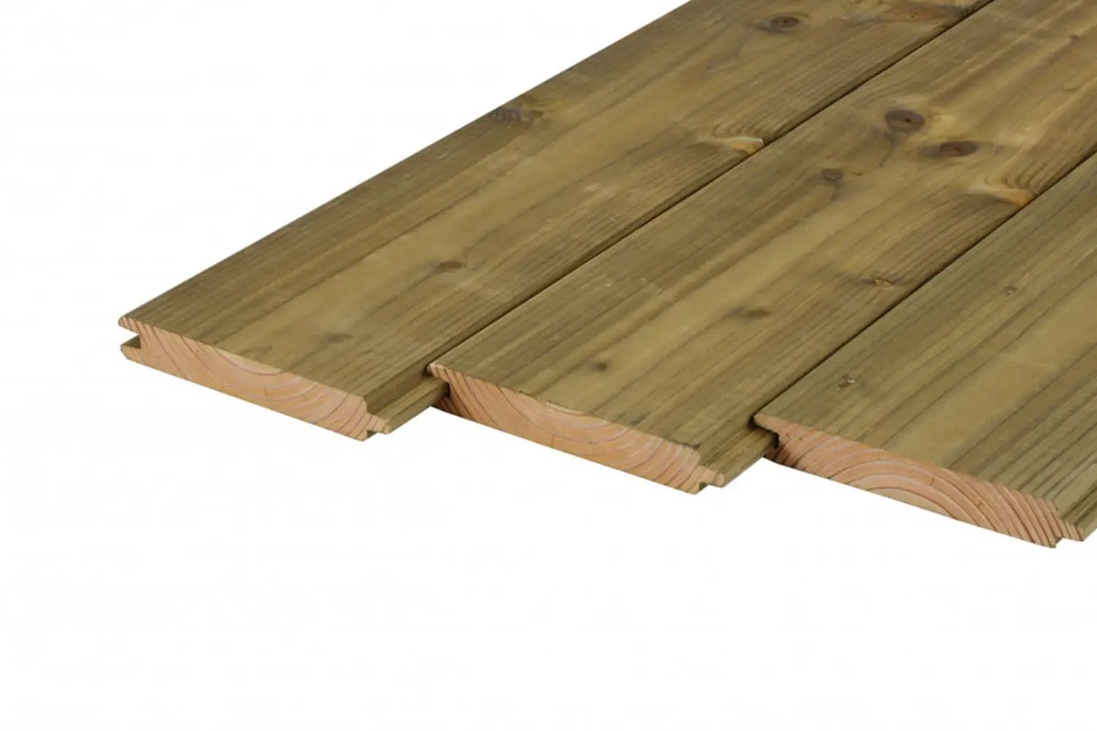 Douglas blokhutprofielplank | Geïmpregneerd | 2,8 × 19,5 cm | Verschillende lengtes