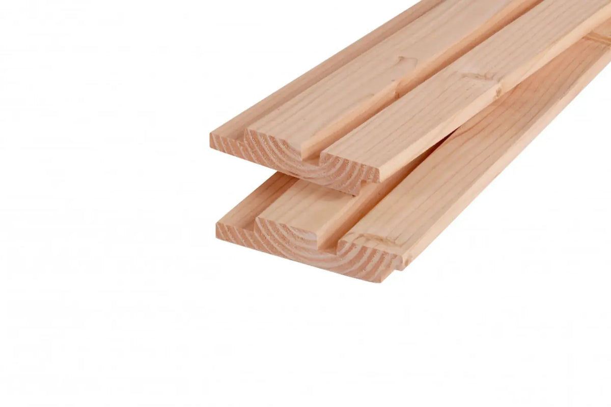 Douglas rhombusprofielplank dubbel | Geschaafd | 2,2× 14,5 cm | Verschillende lengtes