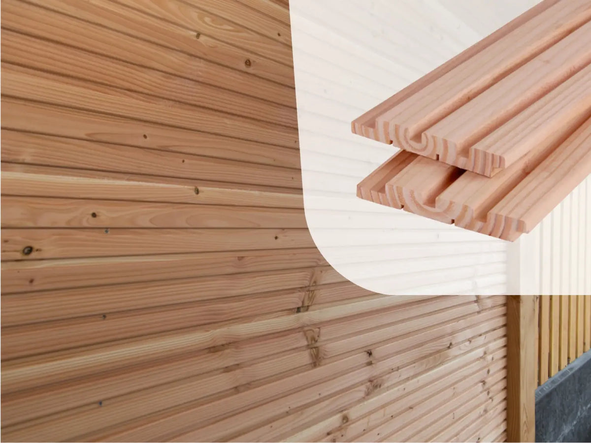 Douglas rhombusprofielplank triple | Geschaafd | 2,2× 14,5 cm | Verschillende lengtes