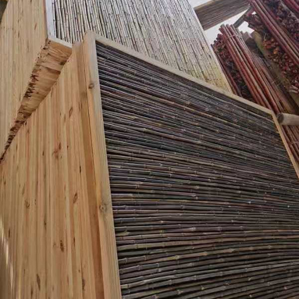 Bamboe Schutting Donker | Houten Frame | 180x180 cm