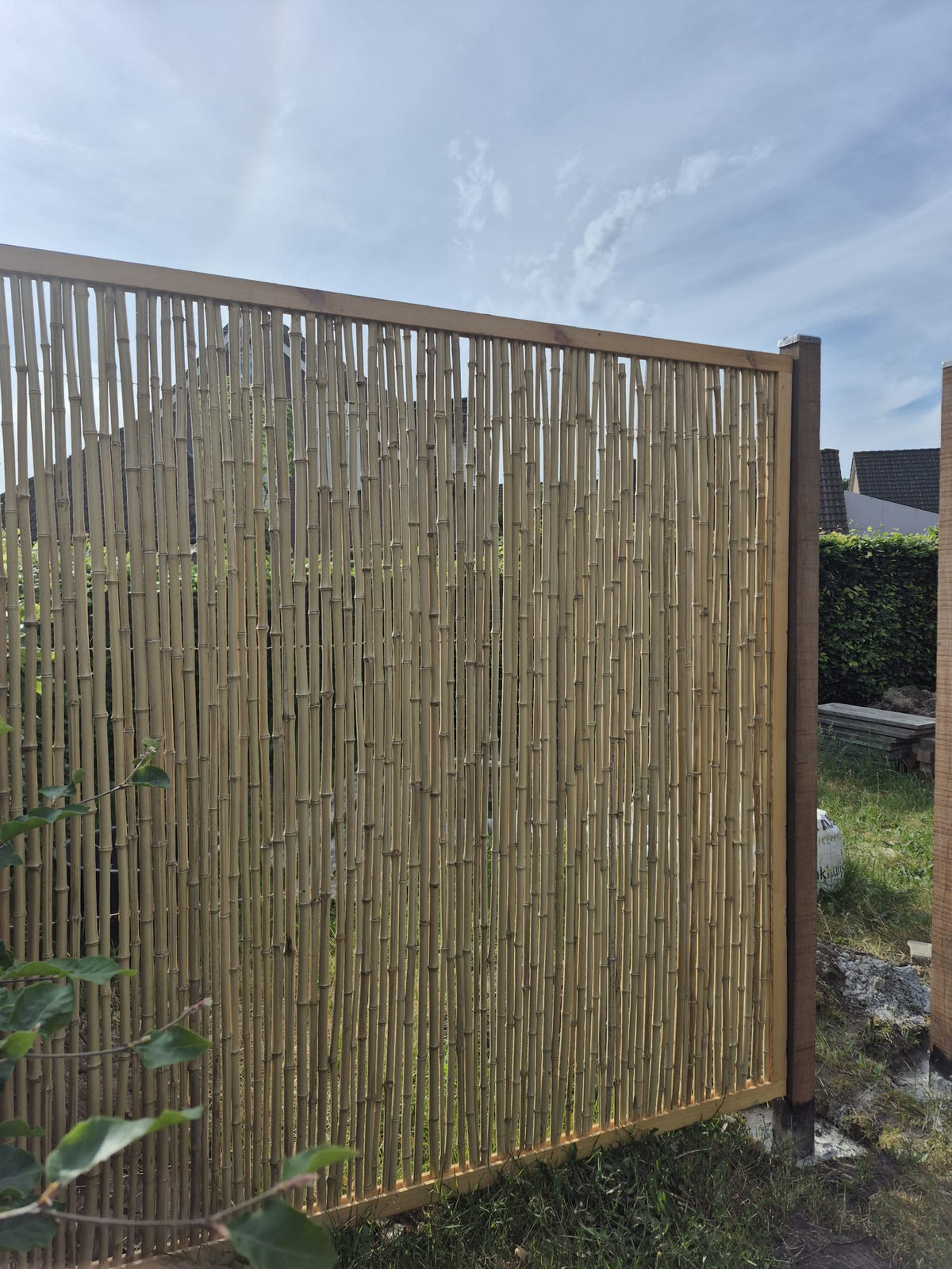 Bamboe Schutting Naturel | Houten Frame | 180x180 cm