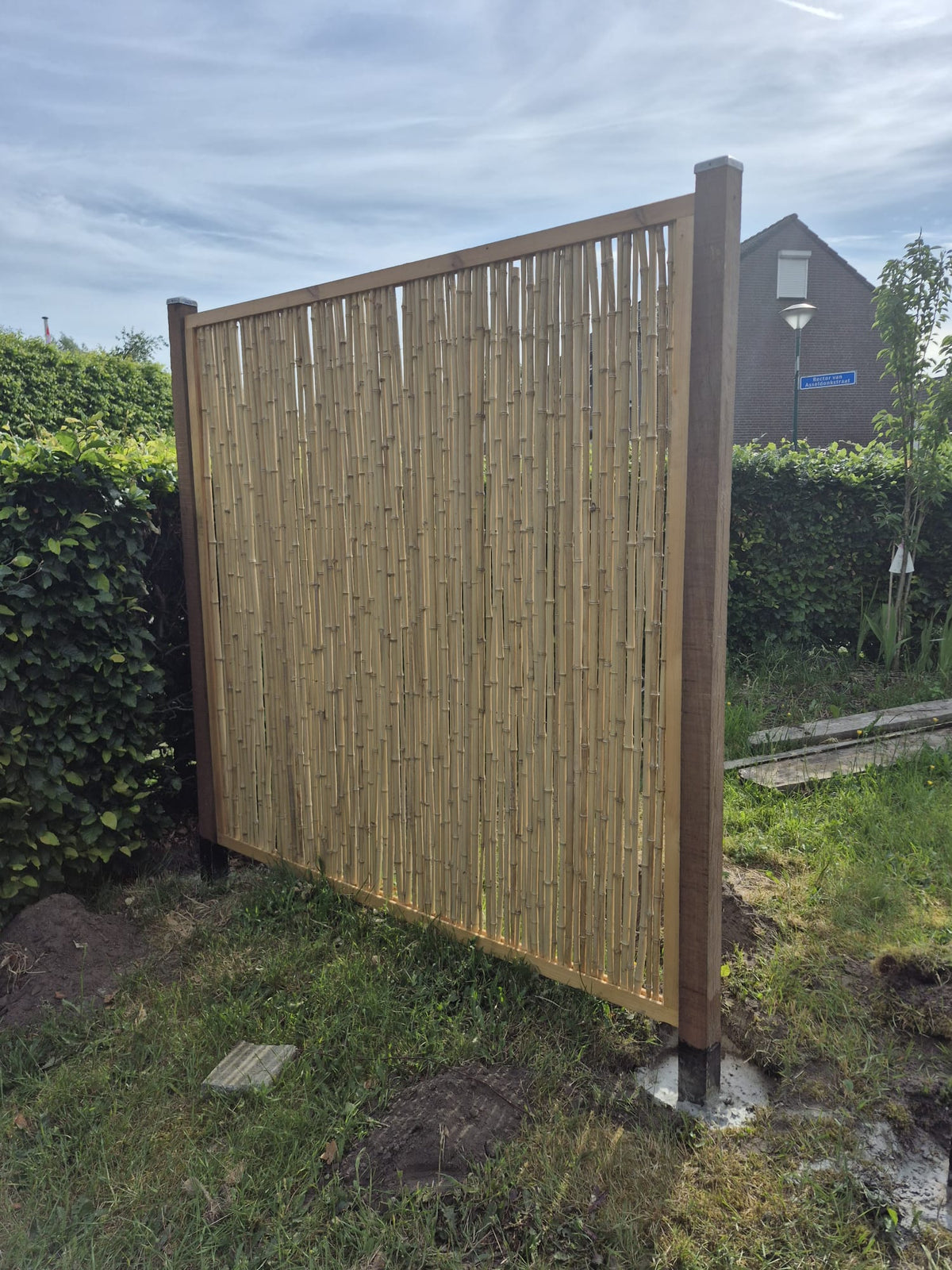 Bamboe Schutting Naturel | Houten Frame | 180x180 cm