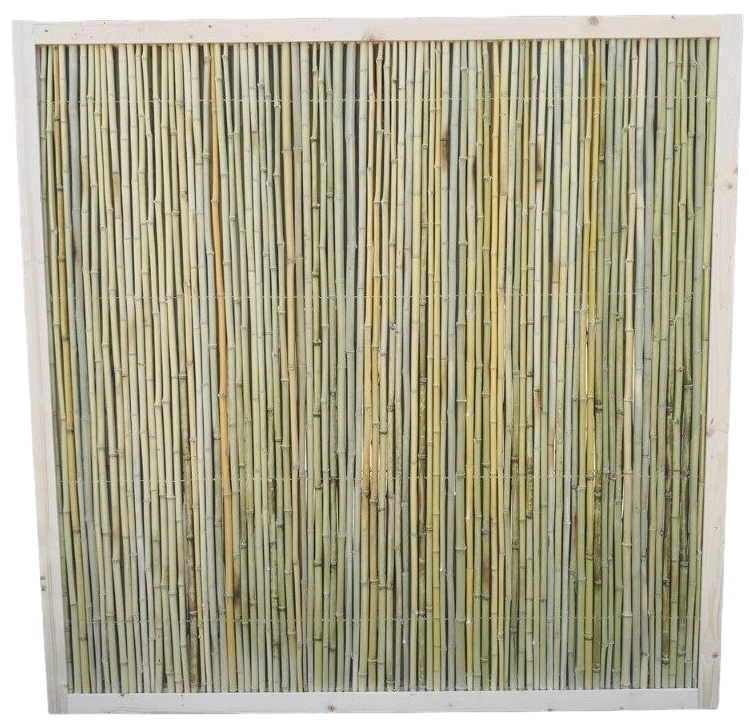 Bamboe Schutting Naturel | Houten Frame | 180x180 cm