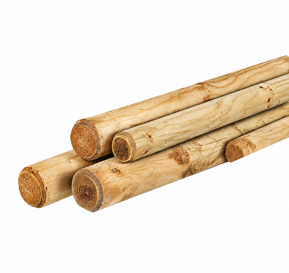 Boompaal gefreesd Ø4CM | Geïmpregneerd | Verschillende lengtes
