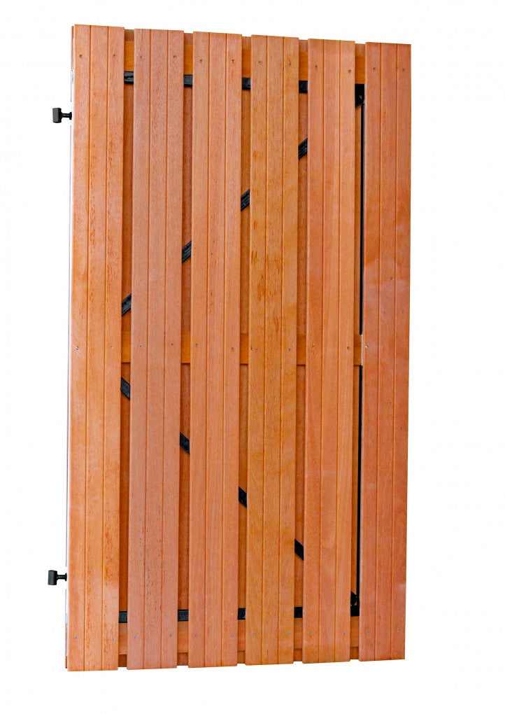 Hardhouten Tuindeur Geschaafd | Zwart stalen frame | 100x180 cm