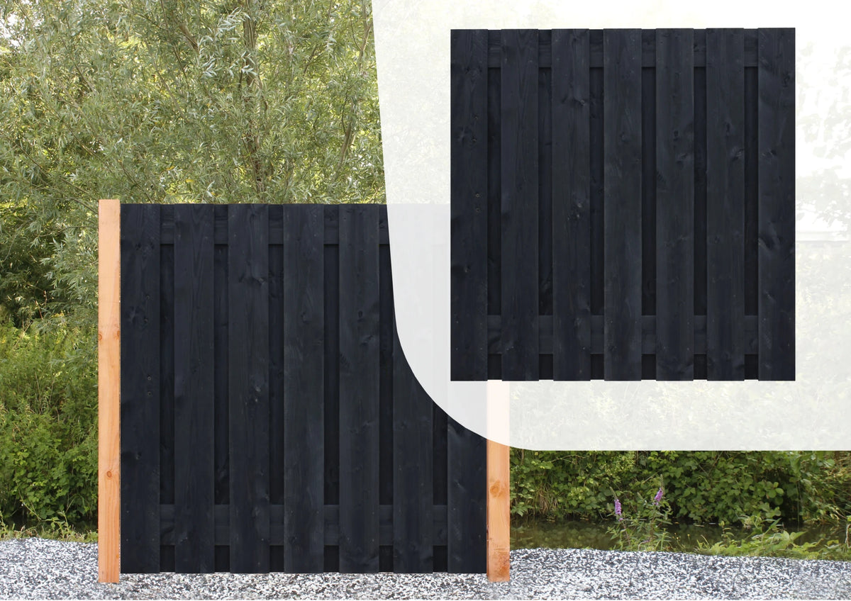 Douglas Schutting 15-planks | Geschaafd | Zwart | 180x180 cm