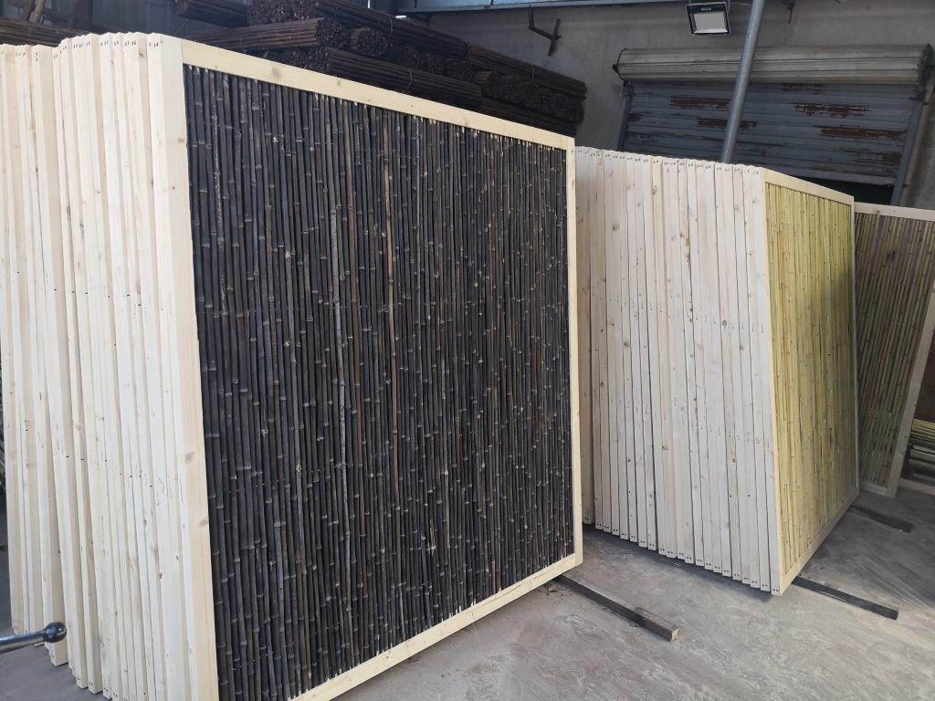 Bamboe Schutting Naturel | Houten Frame | 180x180 cm