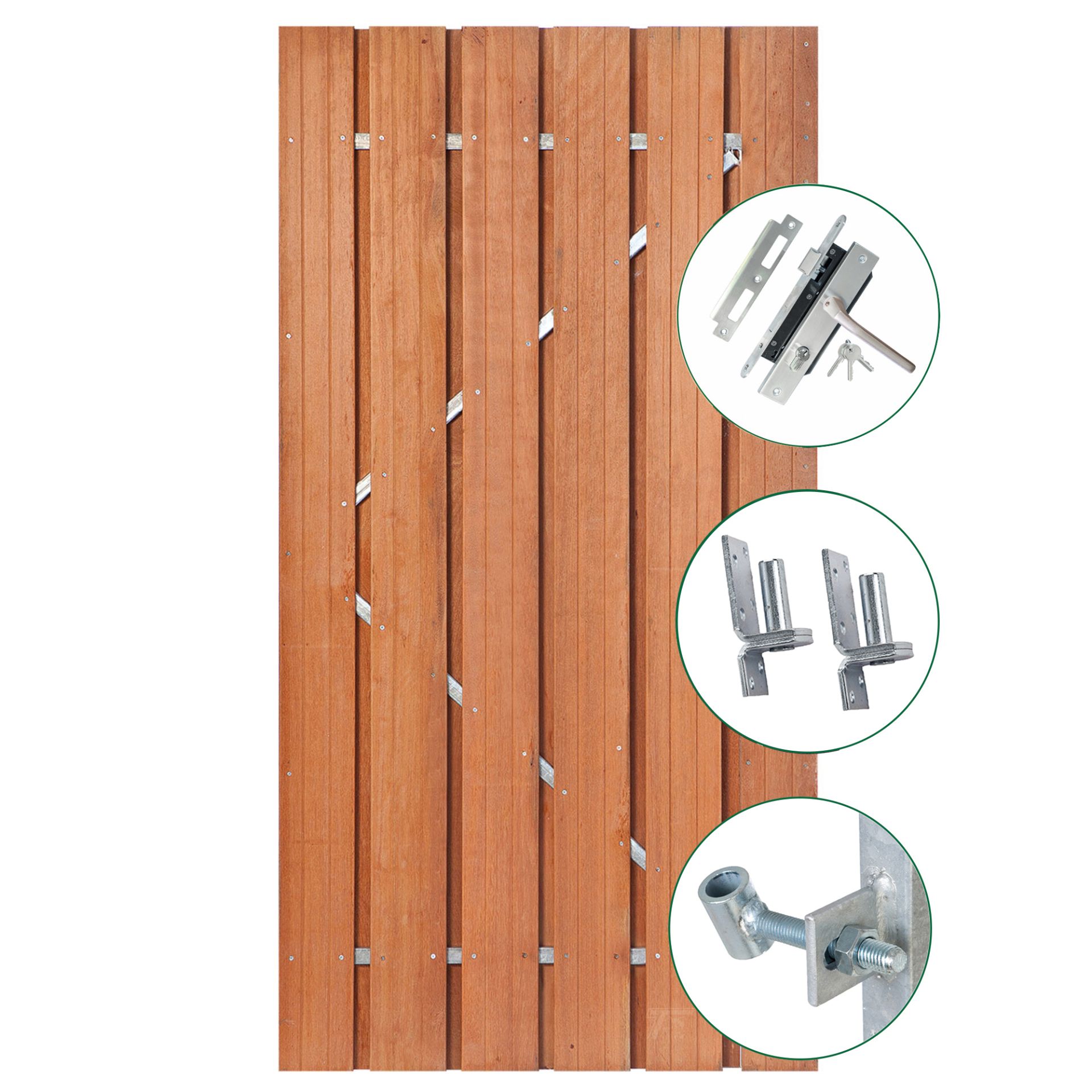 Hardhouten Tuindeur Geschaafd | Stalen frame | Verschillende maten 