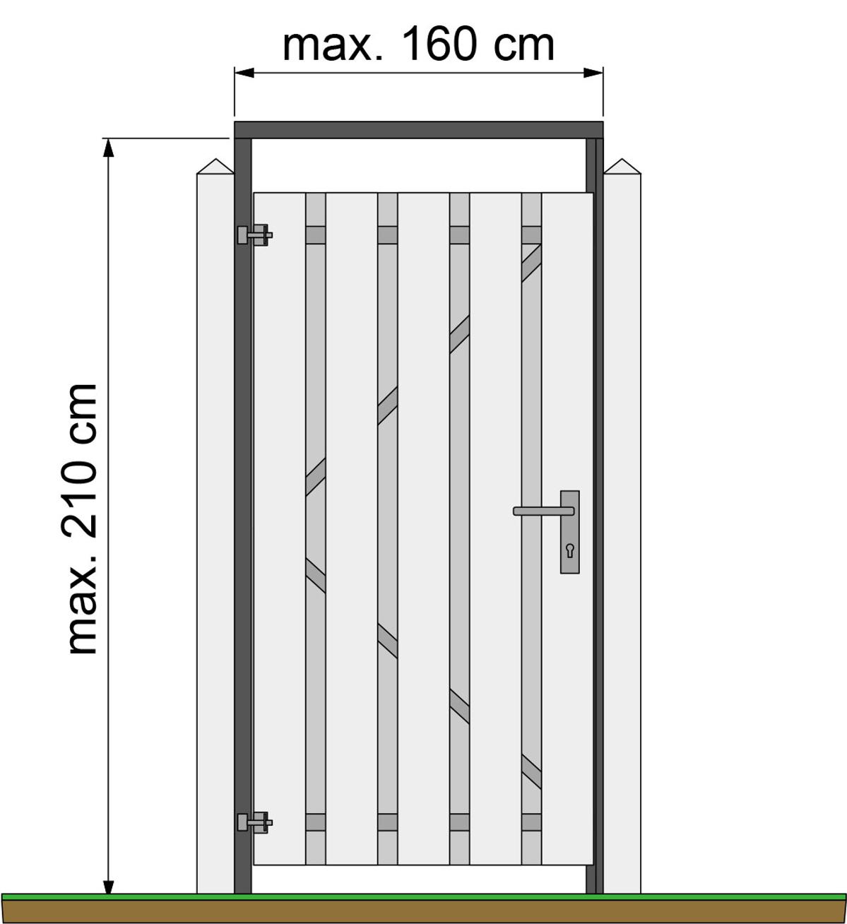 Tuindeurkozijn Grenen Zwart Gespoten 