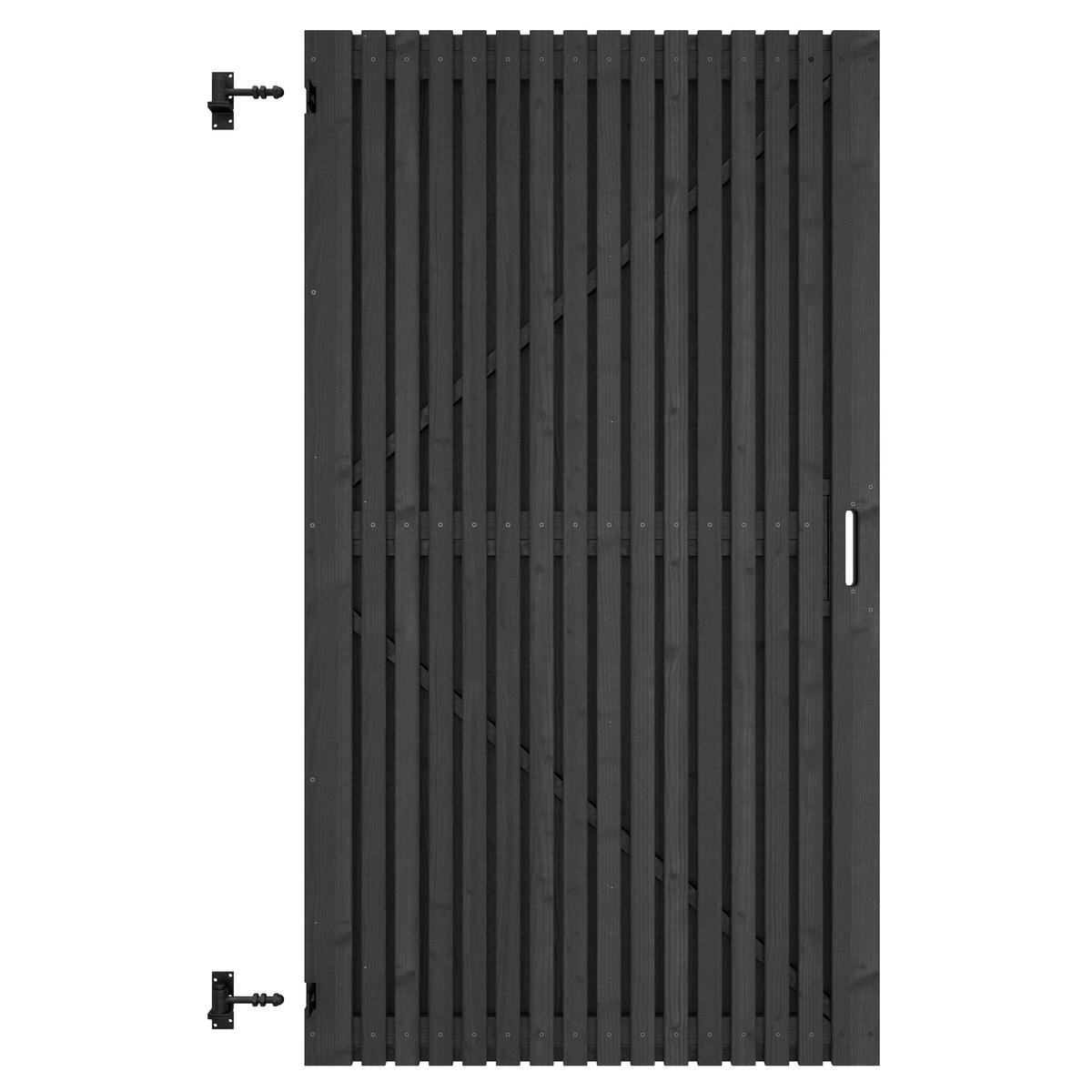 Geschaafde Grenen Lattendeur | Zwart gespoten | Verticaal | 100x180 cm 