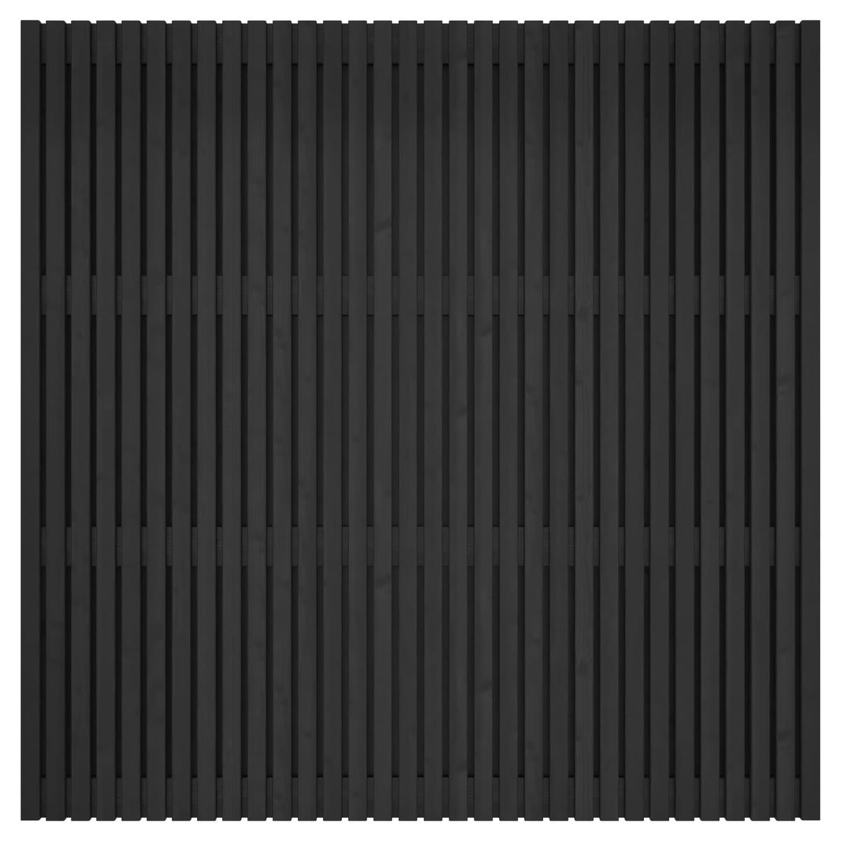 Grenen Lattenscherm | Geschaafd | Zwart | 180x180