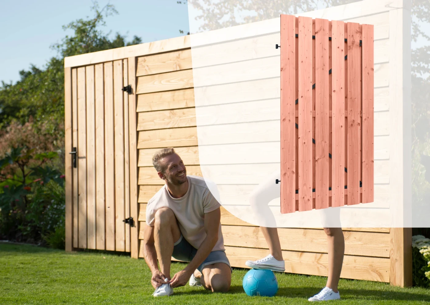 Douglas Poortdeur Geschaafd (zwart frame/smalle planken) 