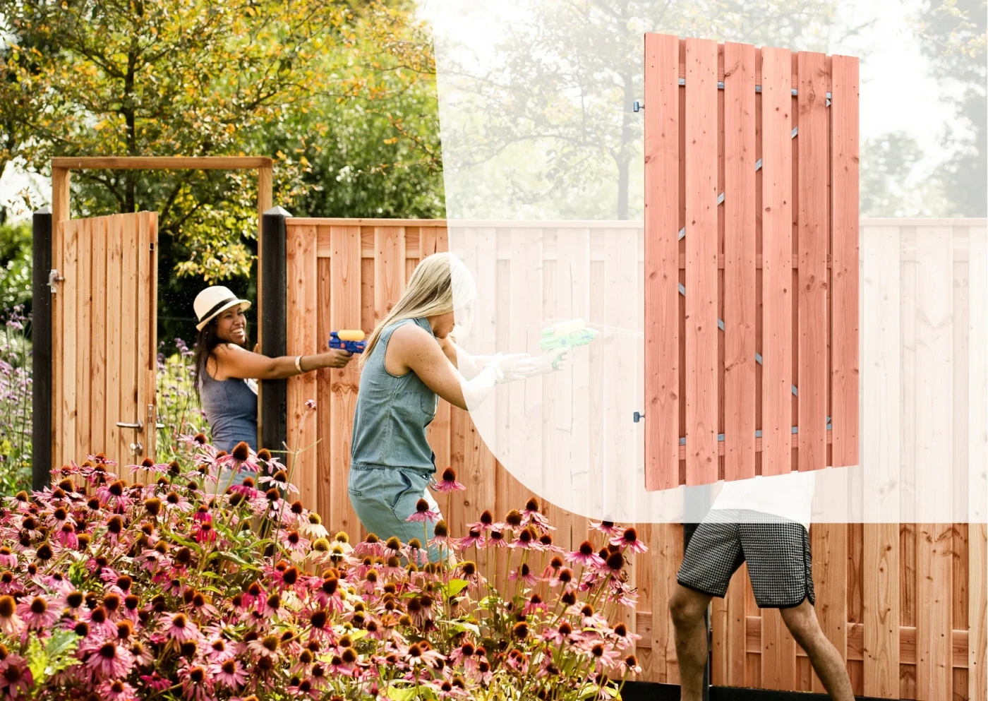 Douglas Poortdeur Geschaafd (stalen frame/ smalle planken)